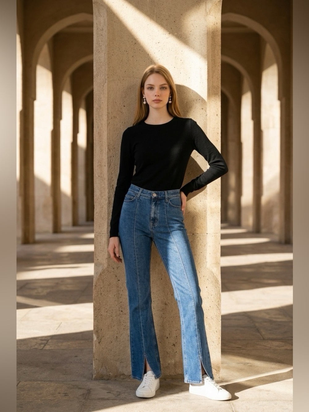 M.i.h Marty Jean Front Split High Rise Crop Flare Woman’s Size 26